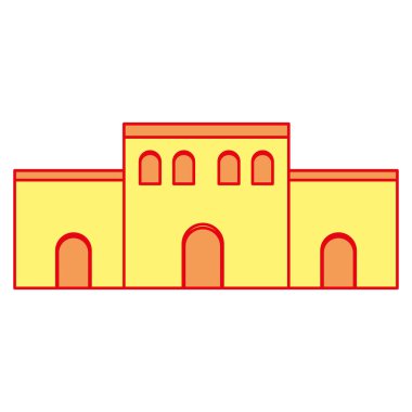 Duo renk kapı tasarımı ve windows ile Arapça ev vektör çizim