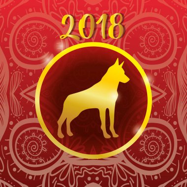 mutlu yeni köpek yıl Çin geleneği vektör çizim