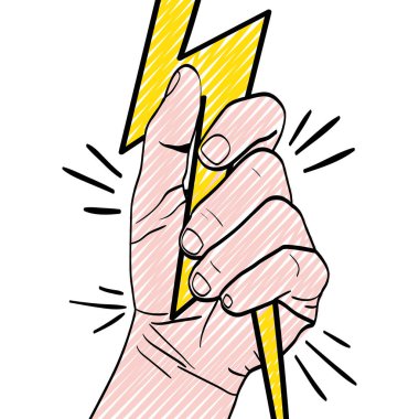 Doodle kişi el oppose ray protesto vektör çizim ile