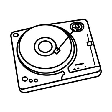 çizgi retro vinil oyuncu mrecord müzik vektör çizim