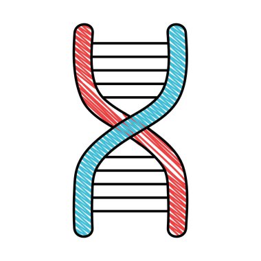 DNA bilim Tıbbi molekül yapısı vektör çizim doodle