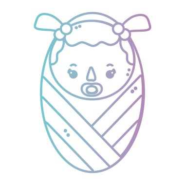 Emzik ve battaniye tasarlamak vektör ile satır bebek kız