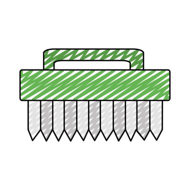 ev işi vektör çizim yıkamak çamaşırhane fırça nesne doodle