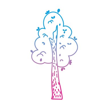 bozulmuş hattı doğal ağaç yaprakları tasarım vektör çizim ile