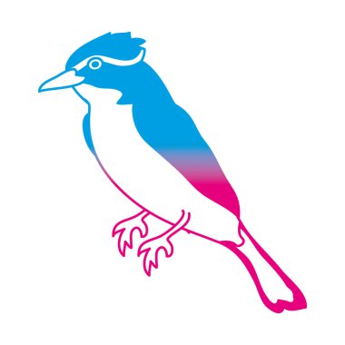 bozulmuş satır şirin Kuzey Kardinal kuş hayvan vektör çizim