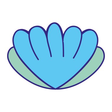 Duo renk istiridye kabuğu deniz ve çekici tasarım vektör çizim