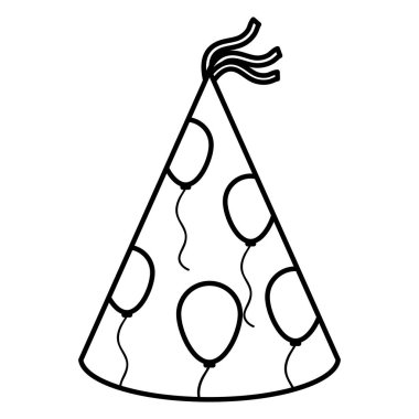satır parti şapka aksesuarı balon süsleme vektör çizim ile