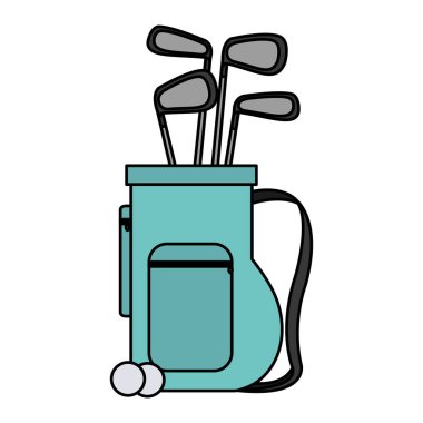 renk profesyonel spor golf sopası torba illüstrasyon vektör