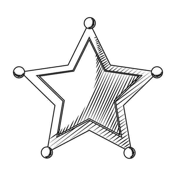 Γραμμή Δυτικών Σερίφηδες Αστέρι Αντικείμενο Σύμβολο Εικονογράφηση Διάνυσμα — Διανυσματικό Αρχείο