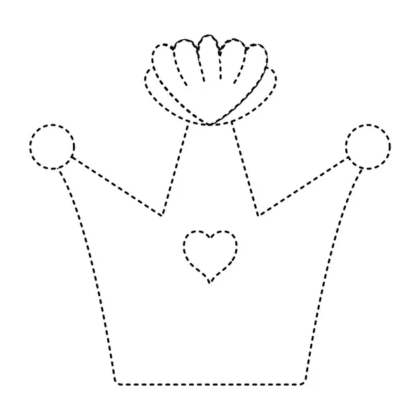 Forma Punteada Reina Corona Joyería Lujo Decoración Vector Ilustración — Vector de stock