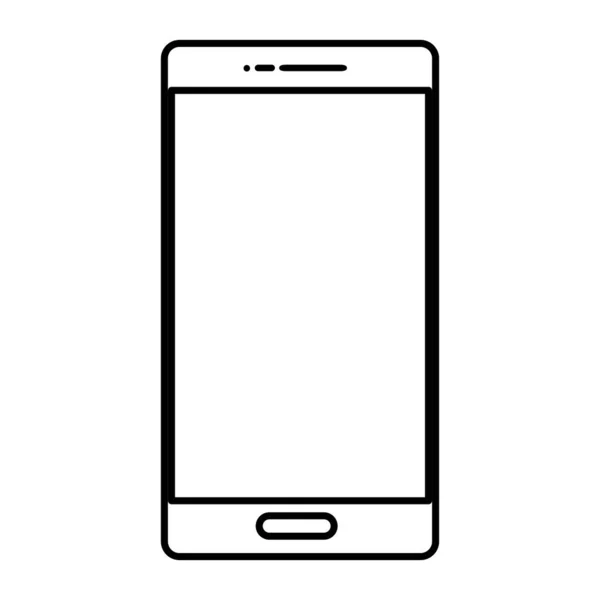 Line Digital Smartphone Technology Call Talk Vector Illustration — Stock Vector