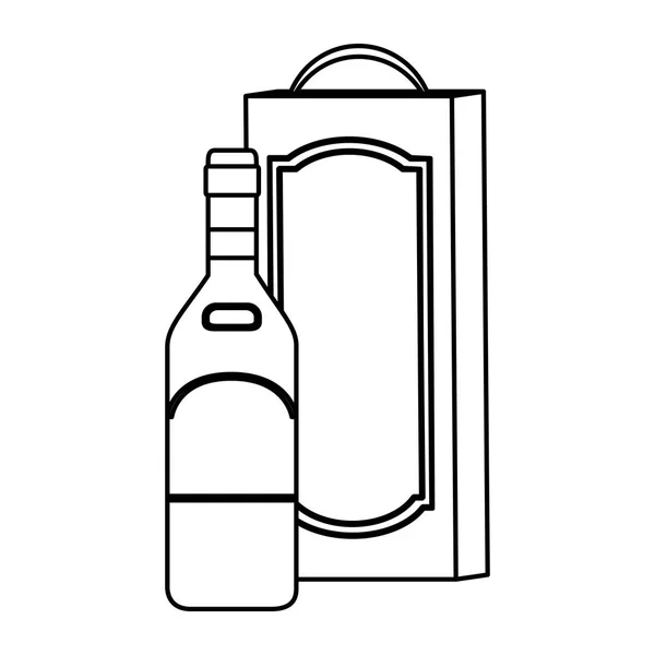 Бутылка Вина Векторной Иллюстрацией — стоковый вектор