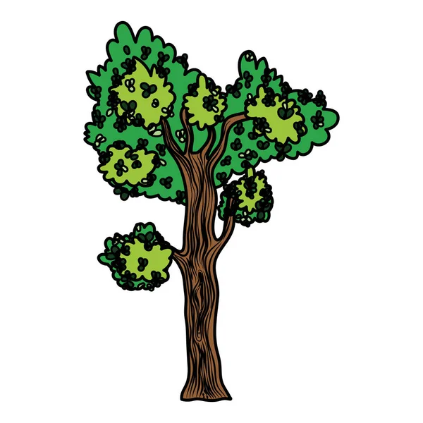Χρώμα Τροπικό Δέντρο Κλαδιά Φύλλα Σχεδιασμό Εικονογράφηση Διάνυσμα — Διανυσματικό Αρχείο