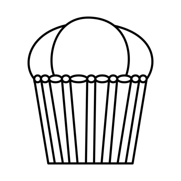 Linie Köstliche Muffin Süßes Dessert Lebensmittel Vektor Illustration — Stockvektor