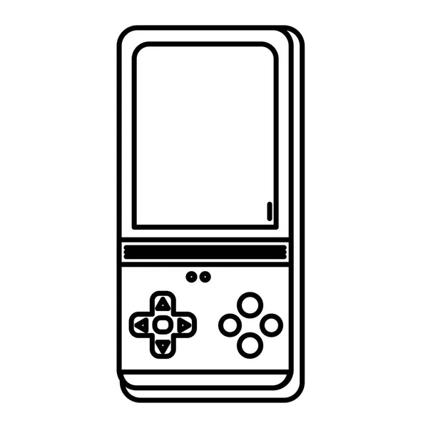 Linha Gamepad Tecnologia Console Jogar Design Vetor Ilustração — Vetor de Stock