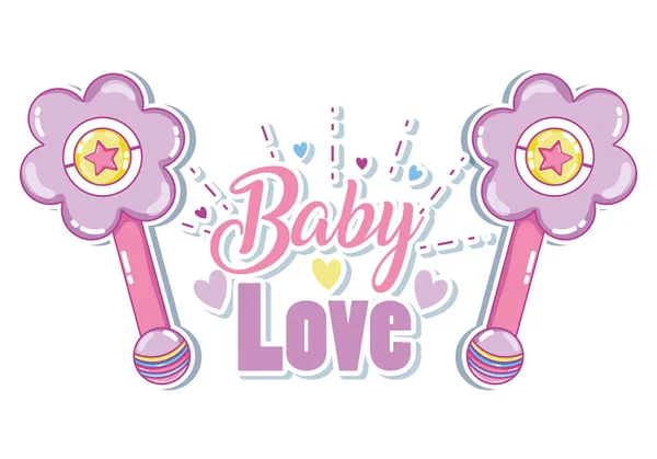 Baby Love Card Vector Ilustración Diseño Gráfico — Vector de stock