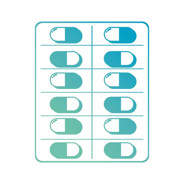 Linie Medizinische Pharmazeutische Pille Behandlung Vektor Illustration — Stockvektor