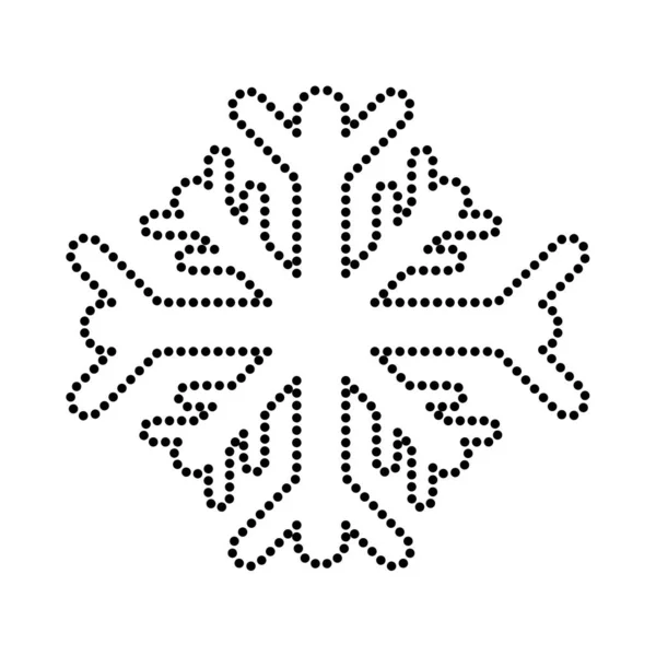Dotted Shape Snowflakes Cold Weather Nature Season Vector Illustration — Stock Vector