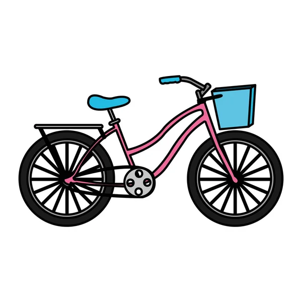 Transport Féminin Bicyclette Couleur Avec Illustration Vectorielle Panier Pneus — Image vectorielle