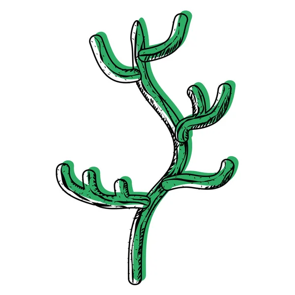 Bewegte Farbe Ökologie Und Natur Wüste Kaktus Pflanzenvektor Illustration — Stockvektor
