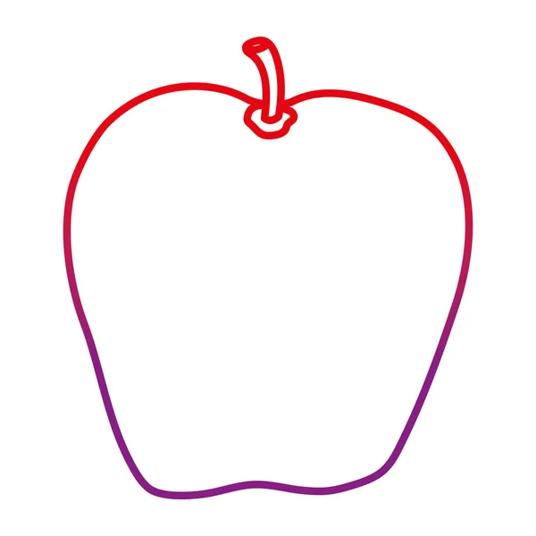 Ligne Dégradée Délicieuse Pomme Fruit Bio Nutrition Vecteur Illustration — Image vectorielle