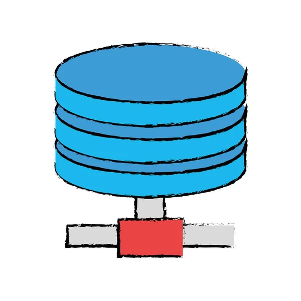 Hard Disk Technology Data Storage Vector Illustration — Stock Vector