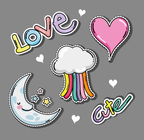 Set of cute and lovely cartoons collection vector illustration graphic design