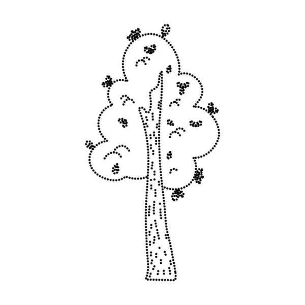 Διάστικτο Σχήμα Φυσικό Δέντρο Φύλλα Σχεδιασμό Εικονογράφηση Διάνυσμα — Διανυσματικό Αρχείο