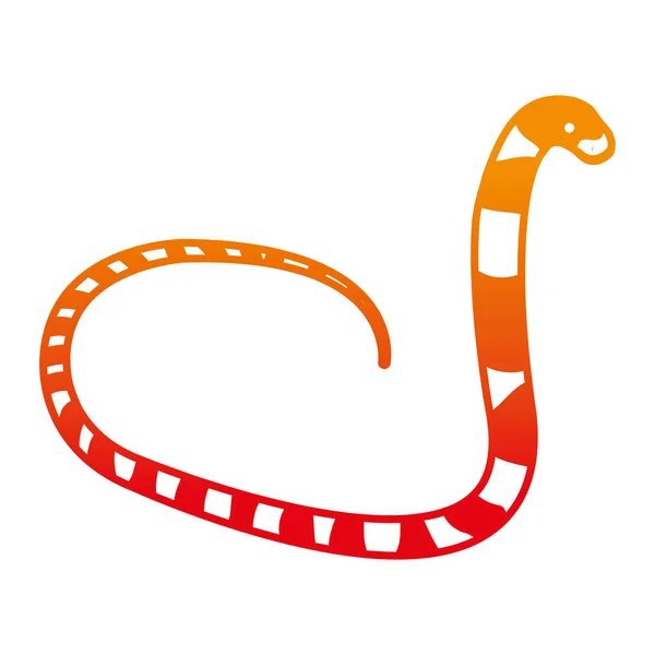 Ligne Dégradée Animal Serpent Sauvage Avec Danger Poison Vecteur Illustration — Image vectorielle