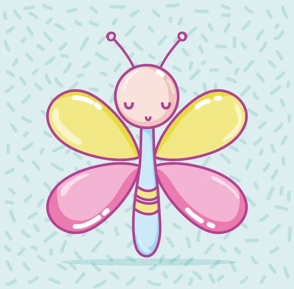 かわいい蝶の漫画ベクトル イラスト グラフィック デザイン — ストックベクタ