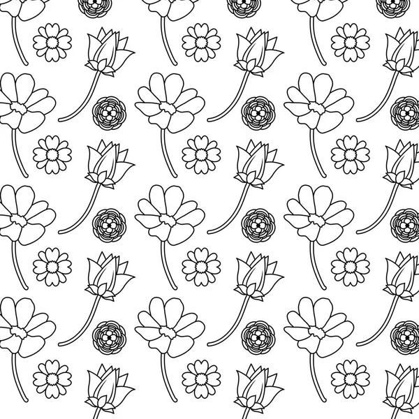 Linie Schönheit Blumen Mit Blütenblättern Hintergrund Dekoration Vektor Illustration — Stockvektor