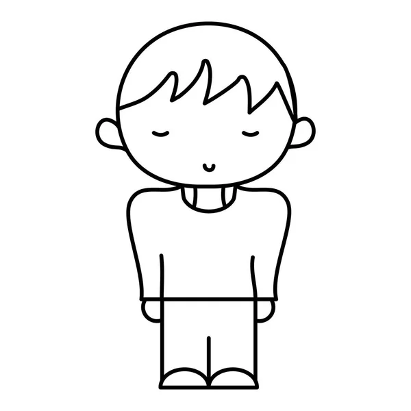 Jongen Van Lijn Met Casual Mode Kleden Kapsel Vector Illustratie — Stockvector