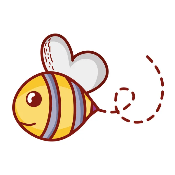 Pszczoła Słodkie Zwierzęta Owady Latające Ilustracja Wektorowa — Wektor stockowy