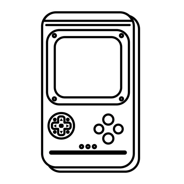 Lijn Gamepad Technologie Elektronische Console Ontwerp Vectorillustratie — Stockvector