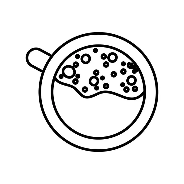 Ligne Délicieuse Tasse Café Chaud Illustration Vectorielle Boisson — Image vectorielle