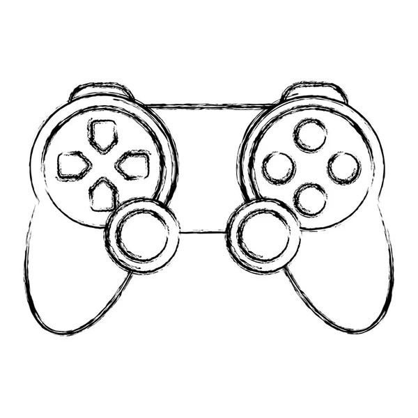 Controlador Videogame Grunge Jogar Ilustração Vetor Objeto Console — Vetor de Stock