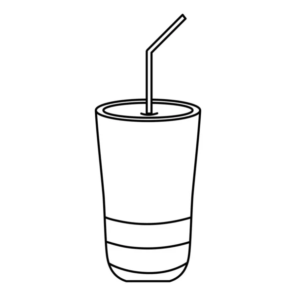 Linie Frisches Soda Kühle Kalorien Getränk Vektor Illustration — Stockvektor