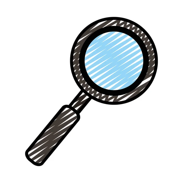Doodle Optyczne Szkło Powiększające Narzędzie Wyszukiwania Ilustracja Wektorowa — Wektor stockowy