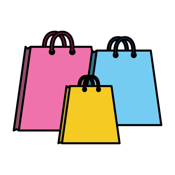 Colore Shopping Bags Mercato Finanza Oggetto Vettore Illustrazione — Vettoriale Stock