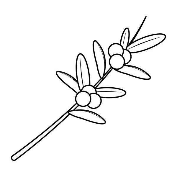 Γραμμή Φυσικό Κλαδί Λουλούδια Και Φύλλα Σχεδιασμό Εικονογράφηση Διάνυσμα — Διανυσματικό Αρχείο