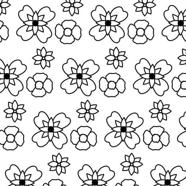 Linie Schöne Blumen Mit Natürlichen Blütenblättern Hintergrund Vektor Illustration — Stockvektor