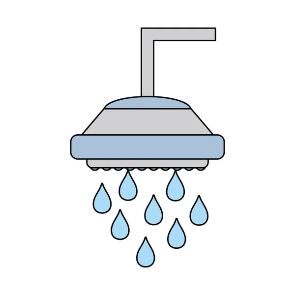 Υδραυλικών Ντους Σωλήνα Νερό Σταγόνες Εικονογράφηση Διάνυσμα — Διανυσματικό Αρχείο