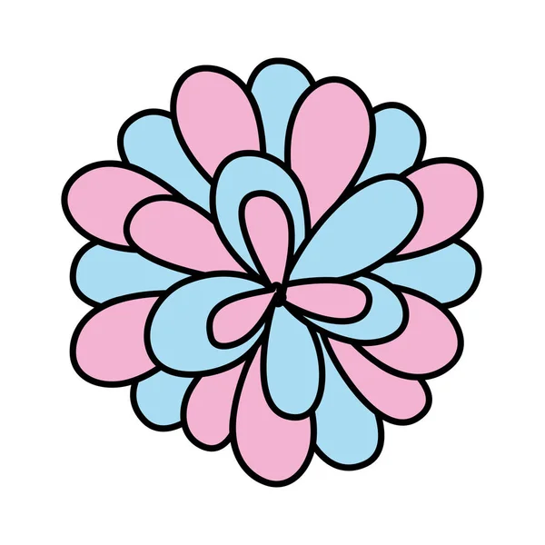 Couleur Exotique Fleur Beauté Avec Illustration Vectorielle Style Pétales — Image vectorielle