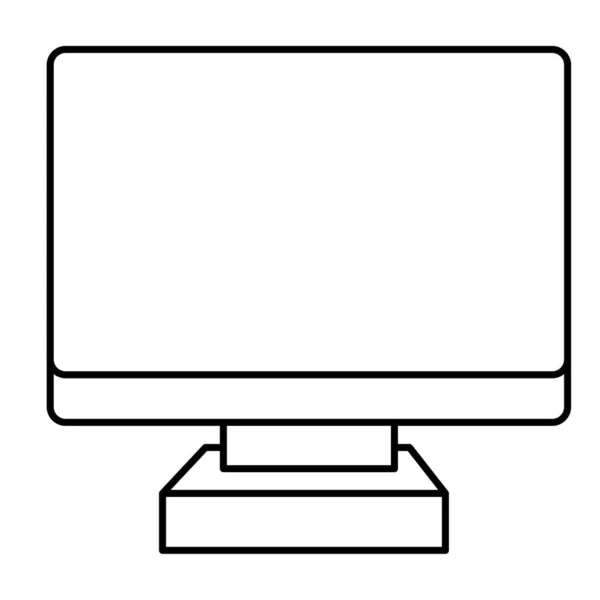 Linha Tela Eletrônica Computador Tecnologia Ícone Vetor Ilustração — Vetor de Stock