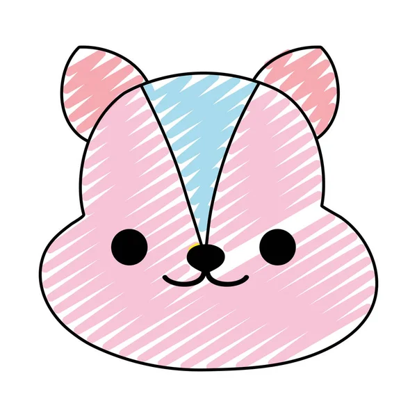 Doodle Bonito Chipmunk Cabeça Selvagem Animal Vetor Ilustração —  Vetores de Stock