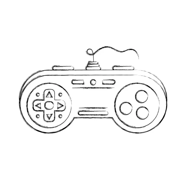 Control Consola Videojuegos Grunge Con Ilustración Vectorial Diseño Botón — Vector de stock