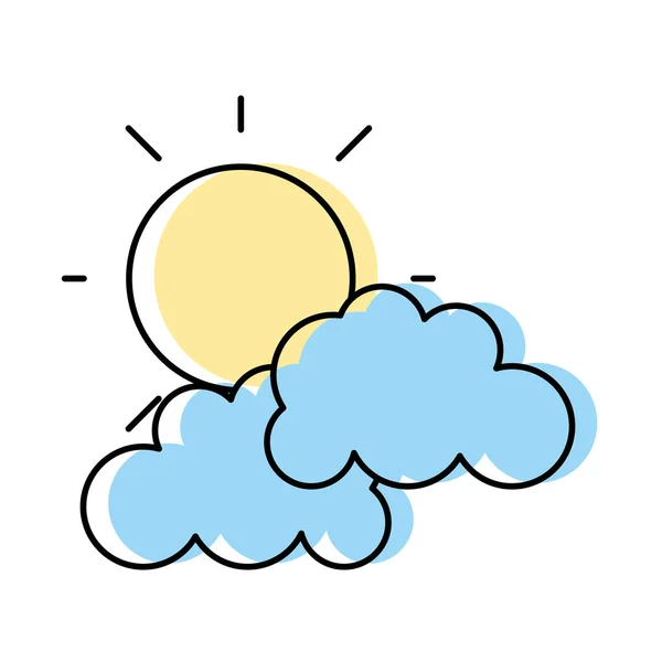 移動色自然明るい太陽雲天気のベクトル図 — ストックベクタ