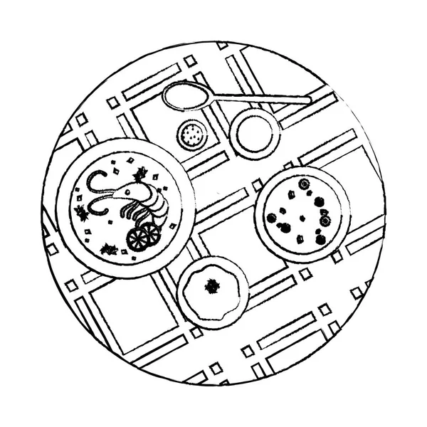 Sopa Langosta Verduras Grunge Con Especias Ilustración Vector Hierbas — Archivo Imágenes Vectoriales