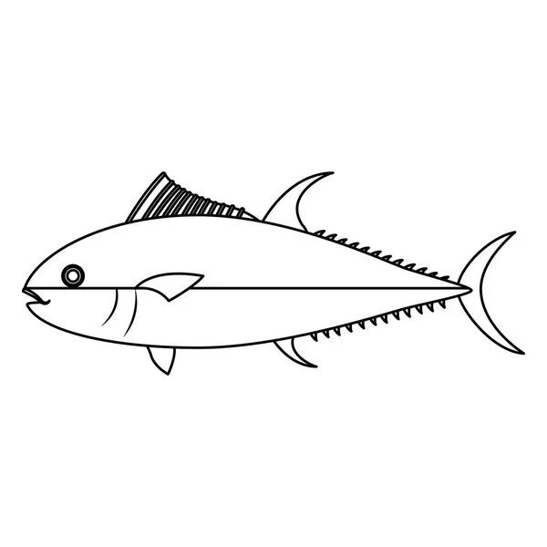 Poisson Ligne Fruits Mer Sains Illustration Vectorielle Préparée — Image vectorielle