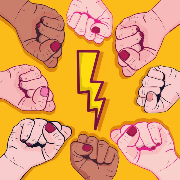 Macht Hand Protest Starke Hintergrund Vektor Illustration — Stockvektor